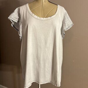 Lane Bryant 30/32 Light Pink Butterfly Screen Tee